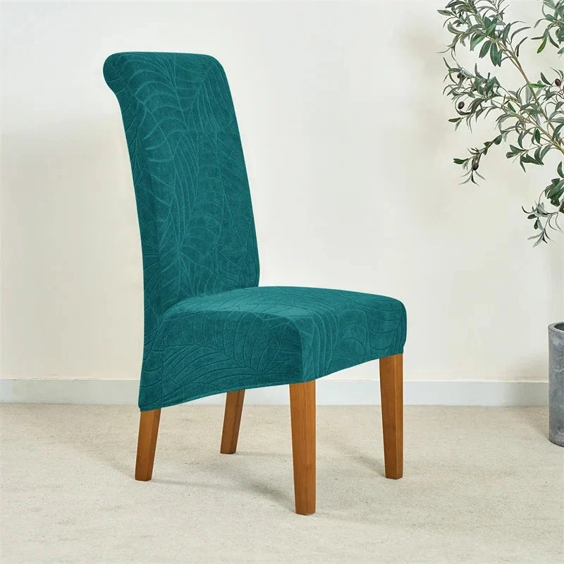 Housse de chaise haute imperméable extensible texture feuille d'hibiscus