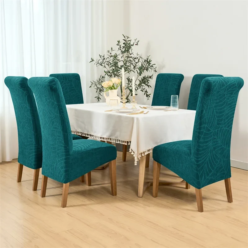 Housse de chaise haute imperméable extensible texture feuille d'hibiscus