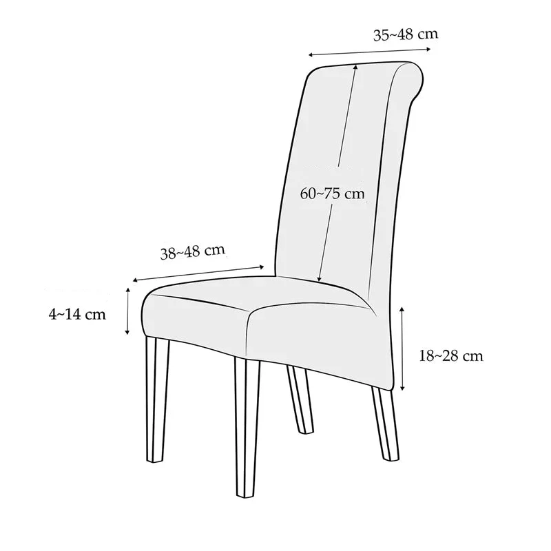 Housse de chaise haute imperméable extensible texture feuille d'hibiscus