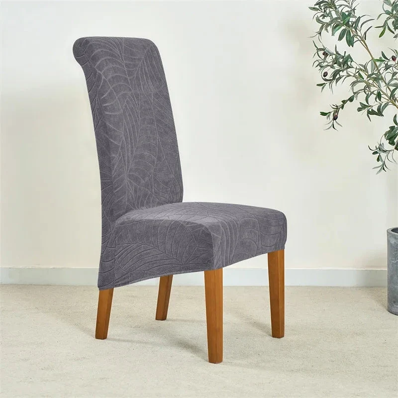 Housse de chaise haute imperméable extensible texture feuille d'hibiscus