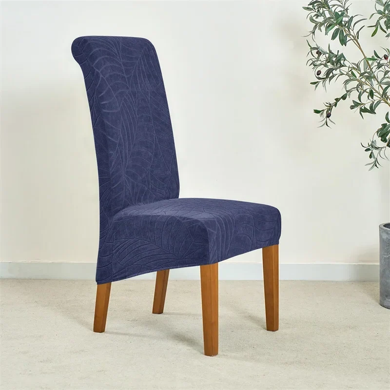 Housse de chaise haute imperméable extensible texture feuille d'hibiscus