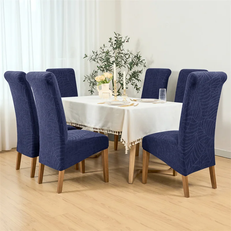 Housse de chaise haute imperméable extensible texture feuille d'hibiscus
