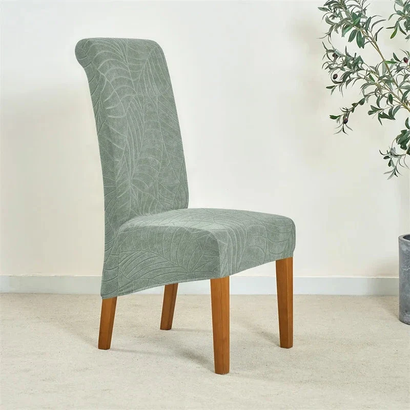 Housse de chaise haute imperméable extensible texture feuille d'hibiscus