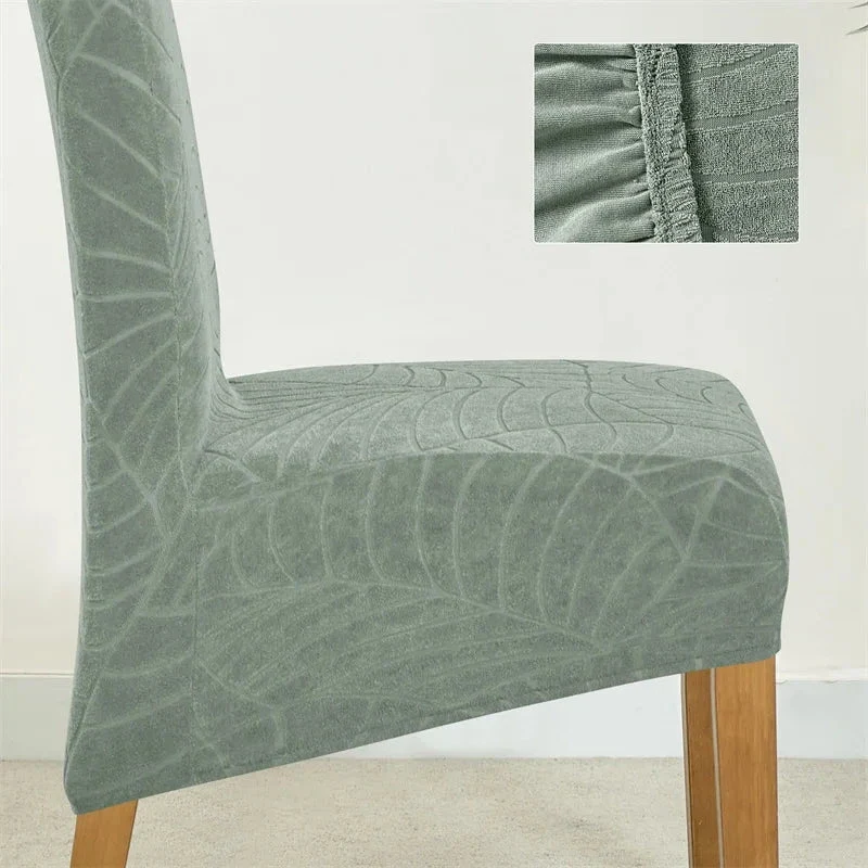 Housse de chaise haute imperméable extensible texture feuille d'hibiscus