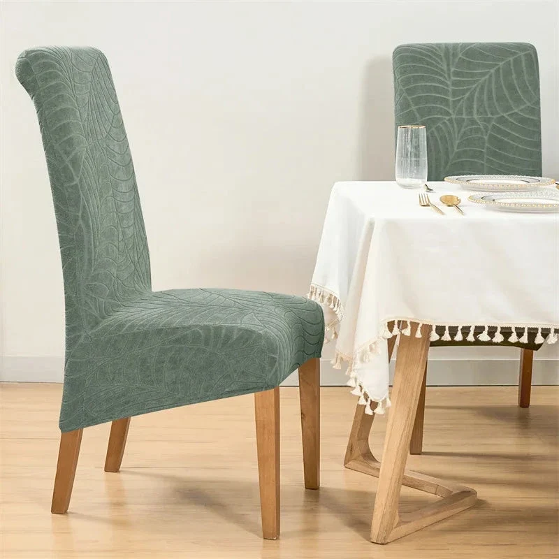 Housse de chaise haute imperméable extensible texture feuille d'hibiscus