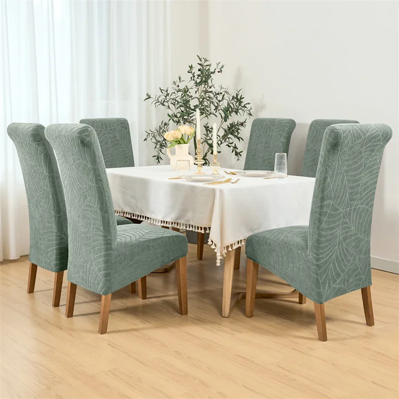 Housse de chaise haute imperméable extensible texture feuille d'hibiscus