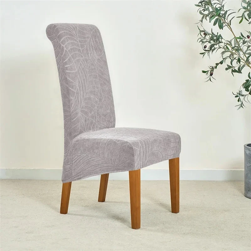 Housse de chaise haute imperméable extensible texture feuille d'hibiscus