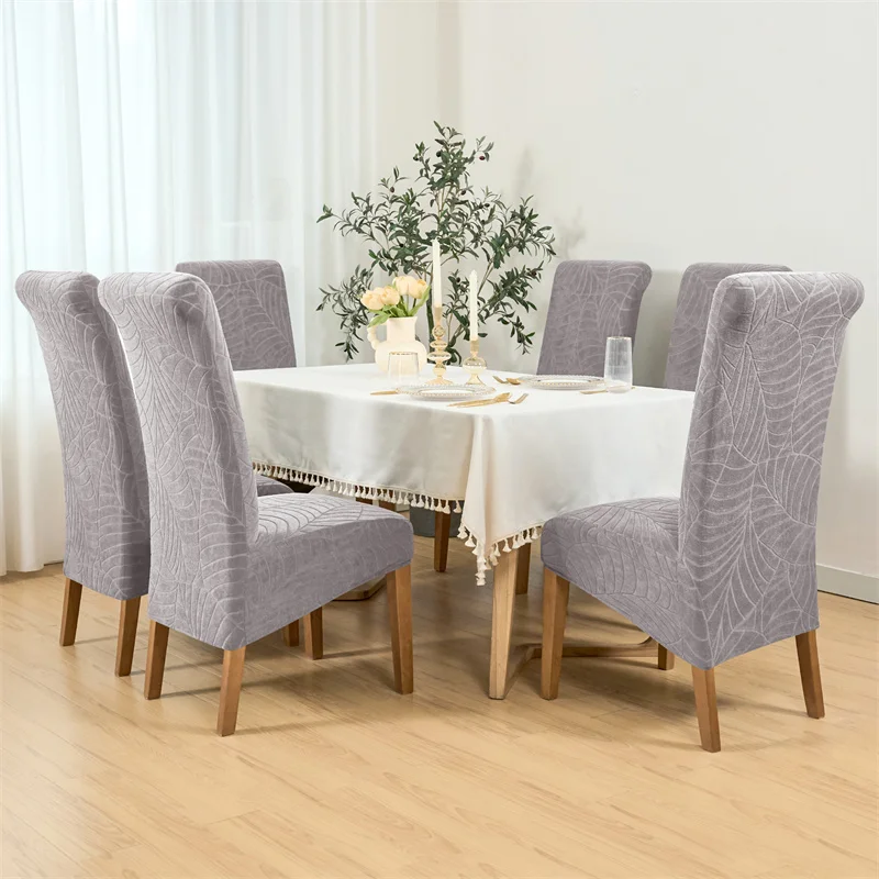 Housse de chaise haute imperméable extensible texture feuille d'hibiscus