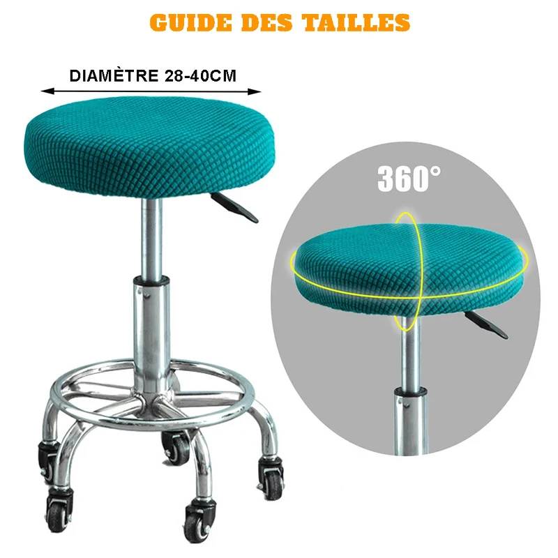 Housse de tabouret rond super extensible micro fibres