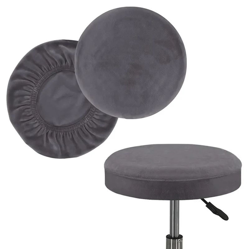 Housse de tabouret rond extensible en velours pour bar, salle à manger, restaurants