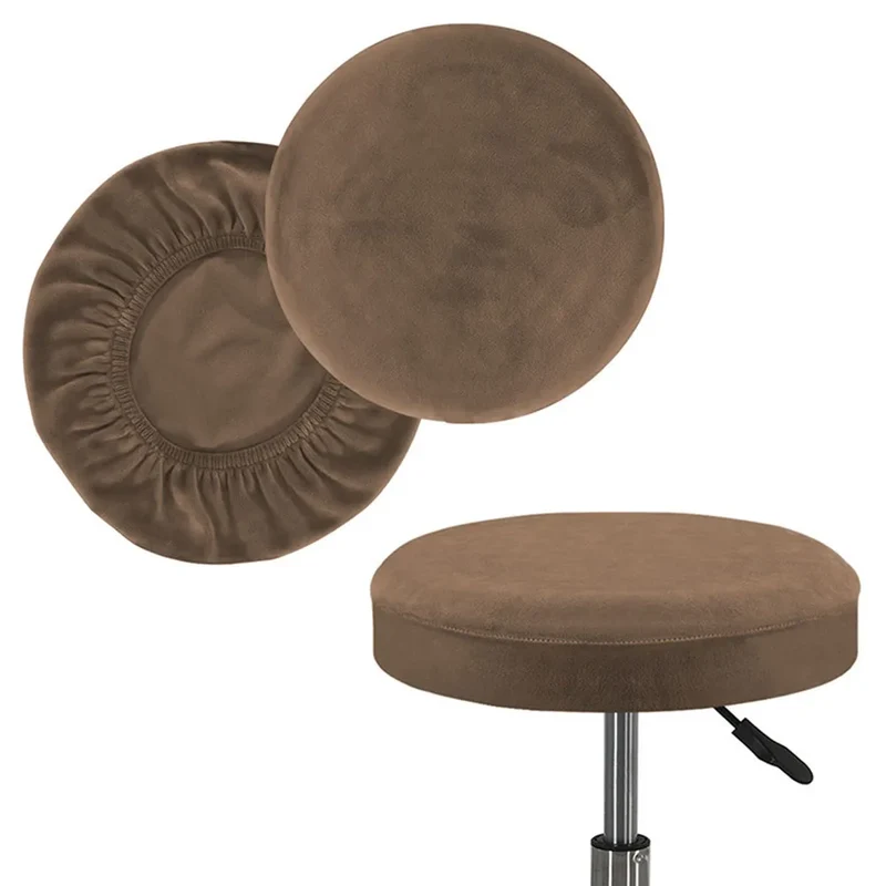 Housse de tabouret rond extensible en velours pour bar, salle à manger, restaurants