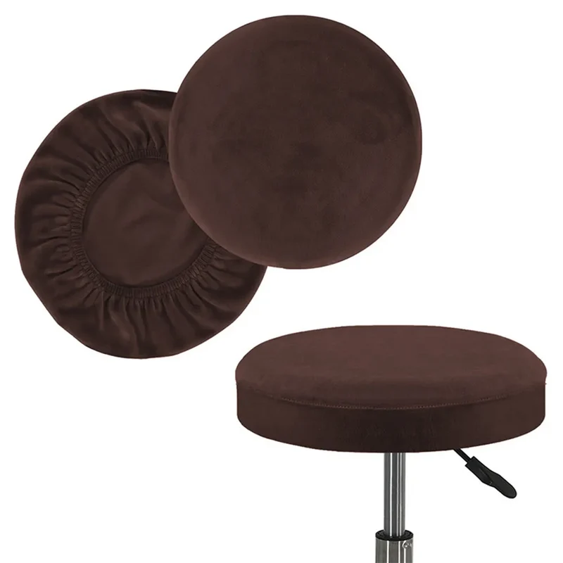 Housse de tabouret rond extensible en velours pour bar, salle à manger, restaurants