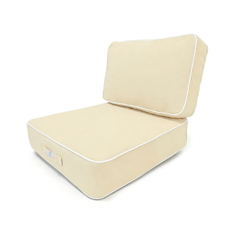 Ensemble Coussins Premium 60x60 Jaune Beurre - Épais 12cm & Finition Passepoil