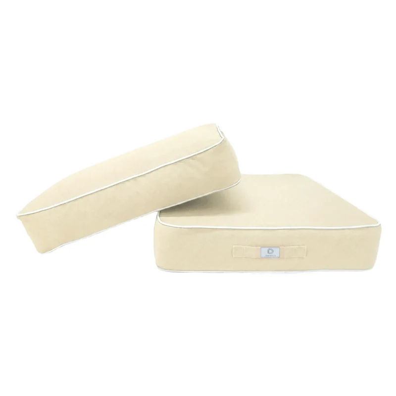 Ensemble Coussins Premium 60x60 Jaune Beurre - Épais 12cm & Finition Passepoil