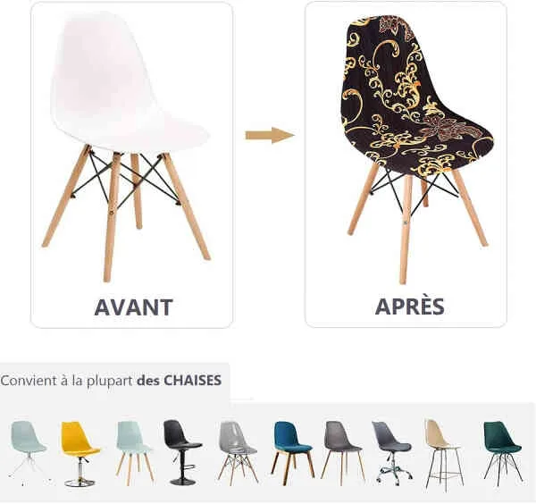 Housse de Chaise Scandinave - Golden