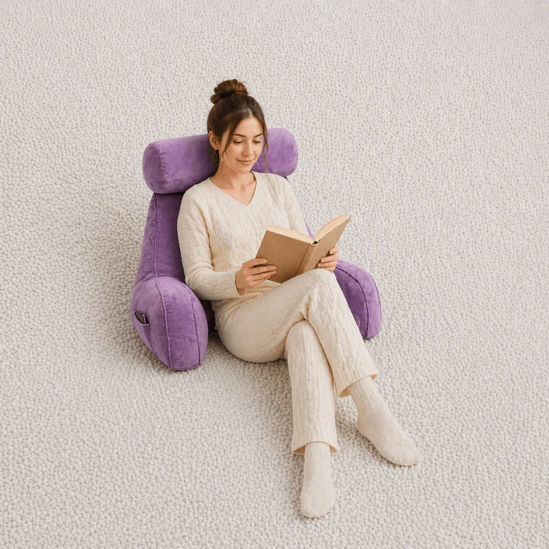 Coussin de Lecture à Accoudoirs Violet !