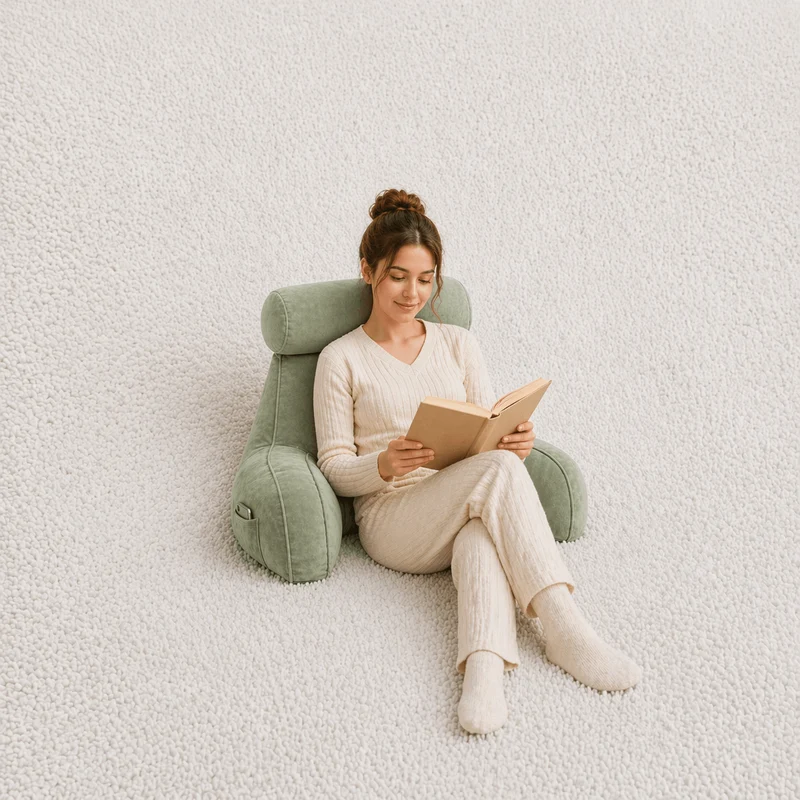 Coussin de Lecture à Accoudoirs Vert !