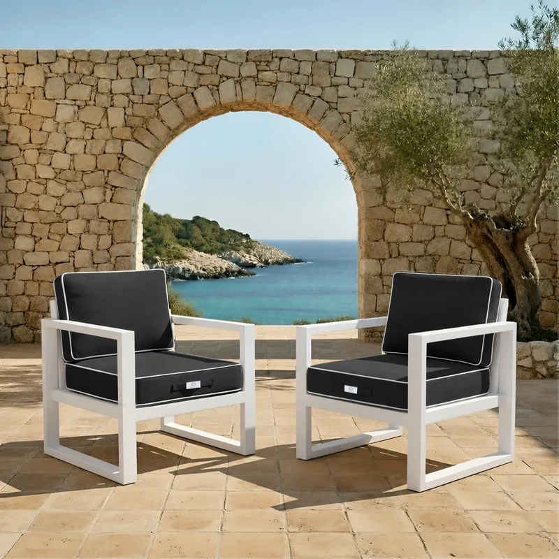 Ensemble Coussins Premium 60x60 Gris Foncé - Épais 12cm & Finition Passepoil