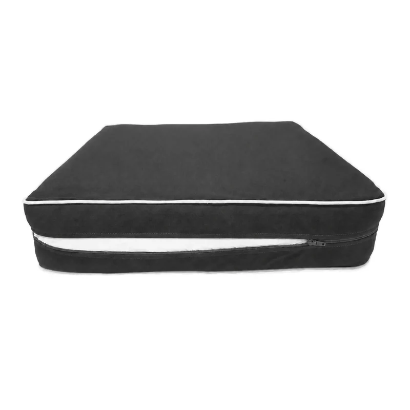 Ensemble Coussins Premium 60x60 Gris Foncé - Épais 12cm & Finition Passepoil