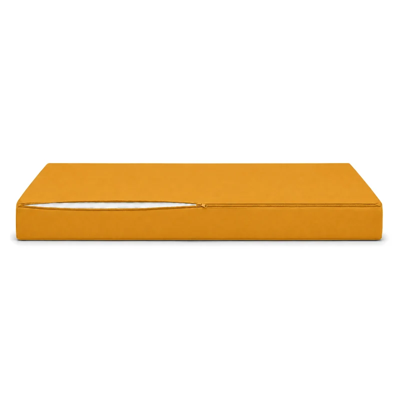 Ensemble Coussins Salon Jardin 100x50 Jaune - Déhoussable & Anti-UV (1 Assise + 2 Dossiers)