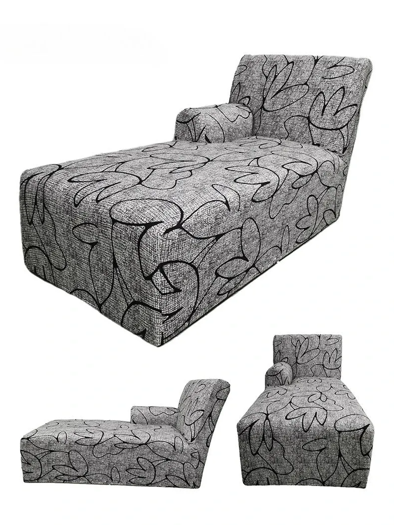 Housse pour méridienne avec accoudoir, chaise longue en lycra extensible