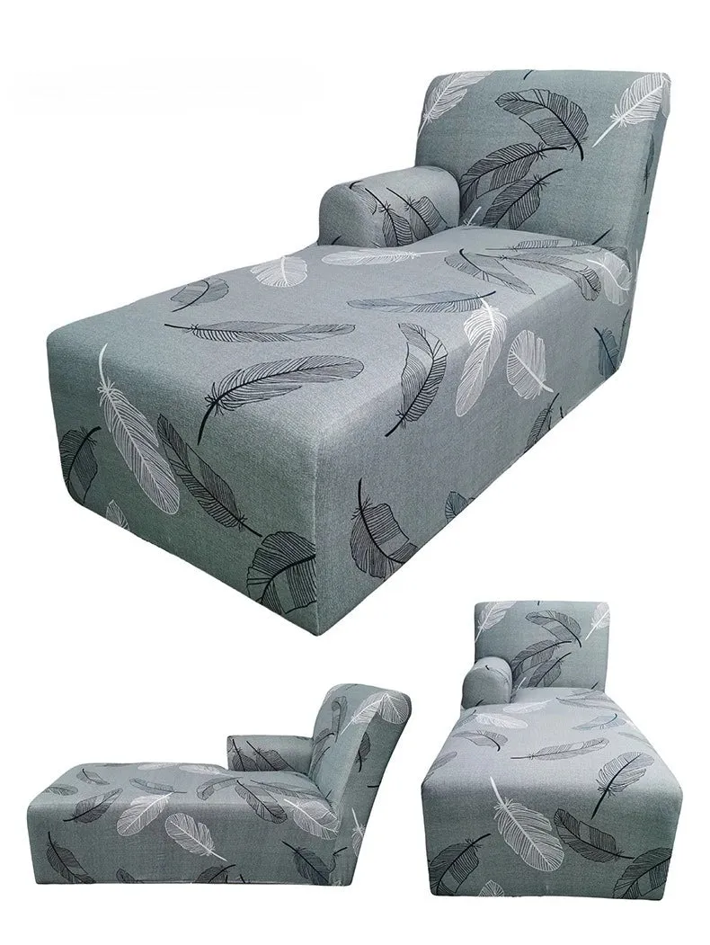 Housse pour méridienne avec accoudoir, chaise longue en lycra extensible