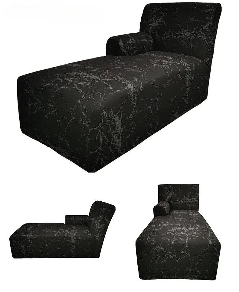 Housse pour méridienne avec accoudoir, chaise longue en lycra extensible