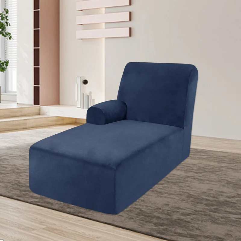 Housse pour méridienne et chaise longue avec accoudoir en velours