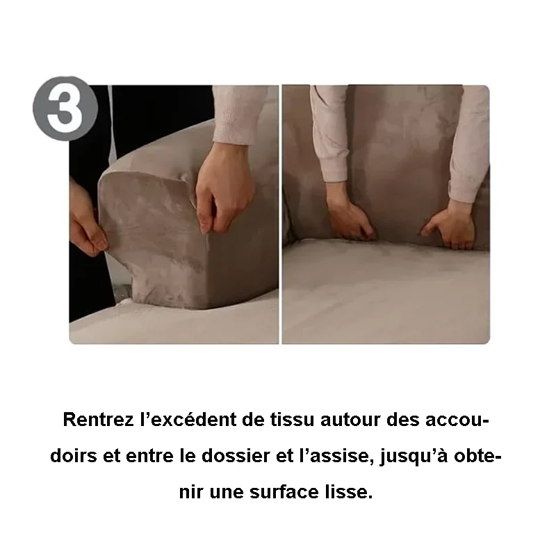 housse pour méridienne et chaise longue avec double accoudoir en velours