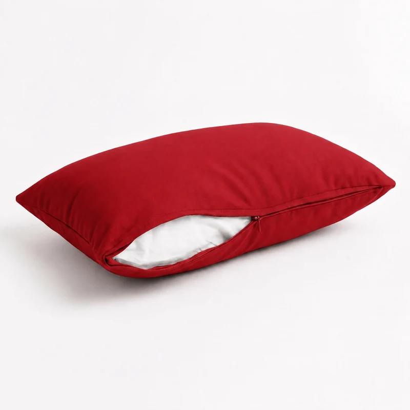 Lot de 2 Coussins d'Appoint 60x35 Rouge - Déco Jardin & Déhoussable