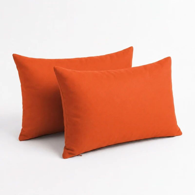 Lot de 2 Coussins d'Appoint 60x35 Orange - Déco Jardin & Déhoussable