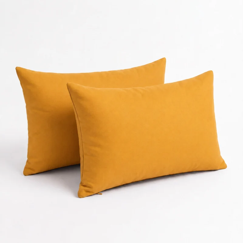 Lot de 2 Coussins d'Appoint 60x35 Jaune - Déco Jardin & Déhoussable