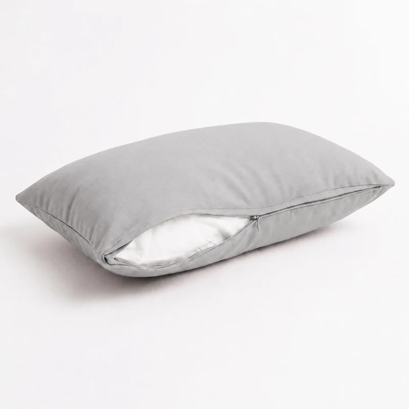 Lot de 2 Coussins d'Appoint 60x35 Gris Galet - Déco Jardin & Déhoussable