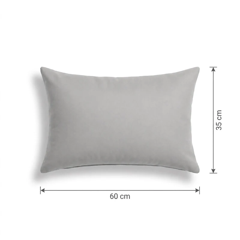 Lot de 2 Coussins d'Appoint 60x35 Gris Galet - Déco Jardin & Déhoussable
