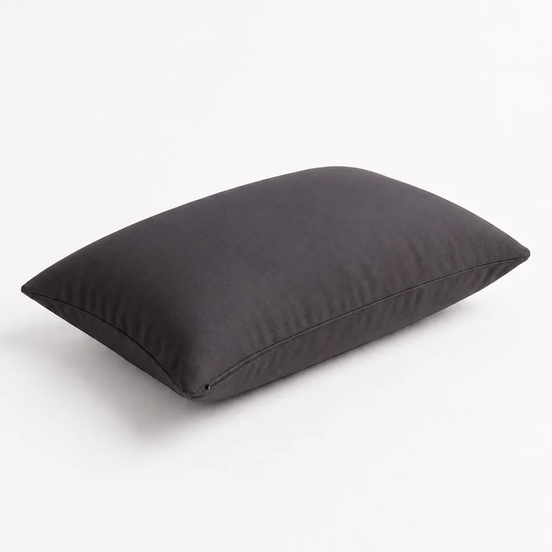 Lot de 2 Coussins d'Appoint 60x35 Gris Carbone - Déco Jardin & Déhoussable
