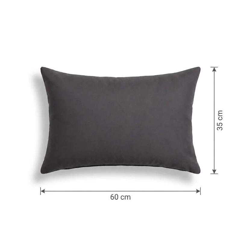 Lot de 2 Coussins d'Appoint 60x35 Gris Carbone - Déco Jardin & Déhoussable