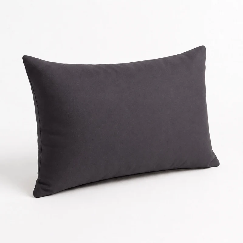 Lot de 2 Coussins d'Appoint 60x35 Gris Carbone - Déco Jardin & Déhoussable