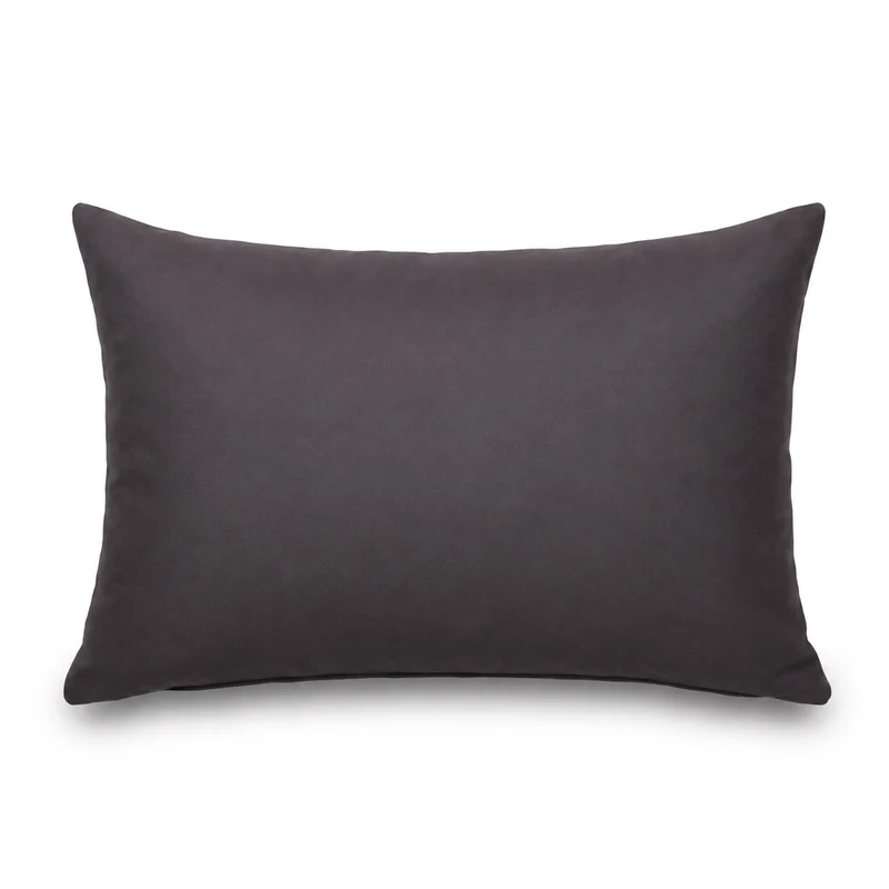 Lot de 2 Coussins d'Appoint 60x35 Gris Carbone - Déco Jardin & Déhoussable