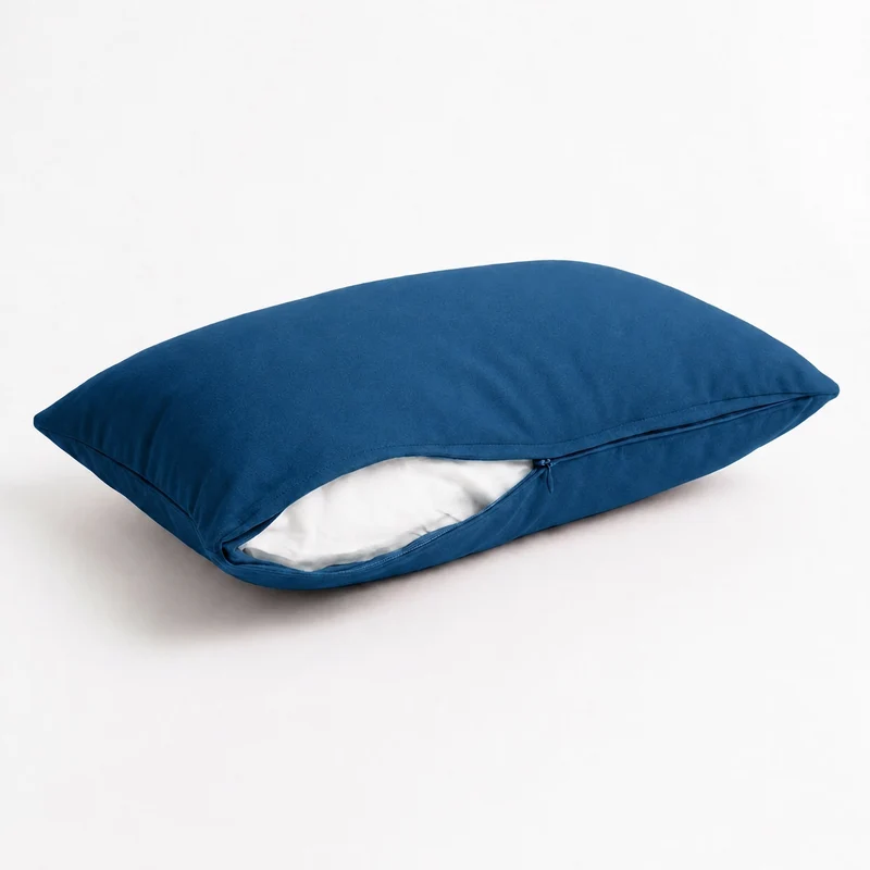 Lot de 2 Coussins d'Appoint 60x35 Bleu Pétrole - Déco Jardin & Déhoussable