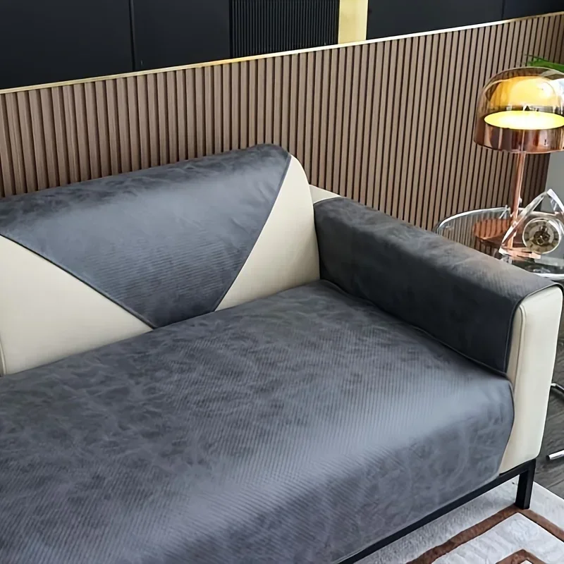 Protège Canapé En Pu Cuir Gris Anthracite