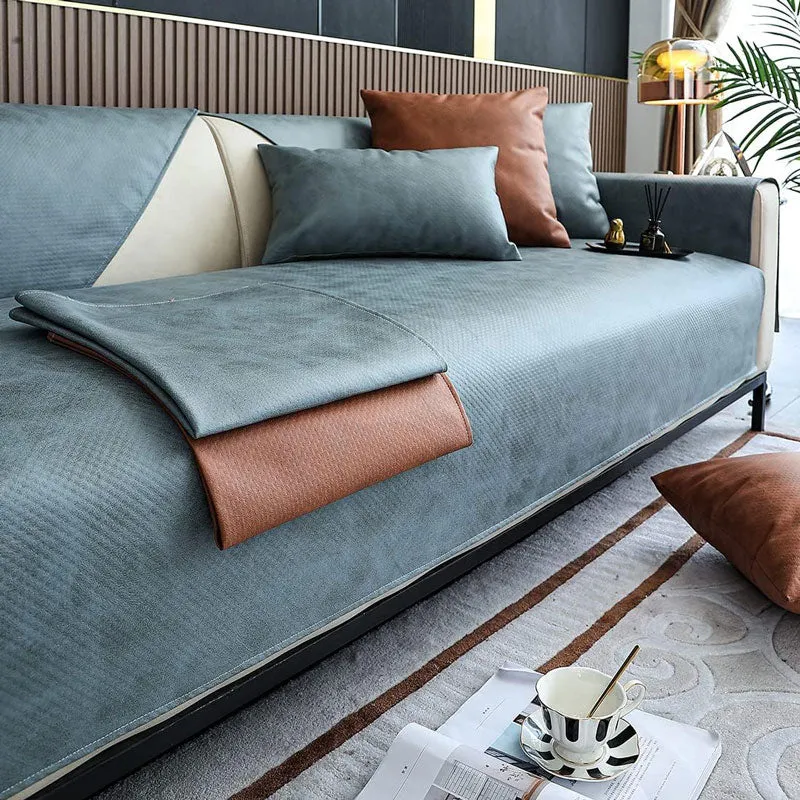 Housse Pour Assise De Canapé En Pu Cuir Bleu Pétrole