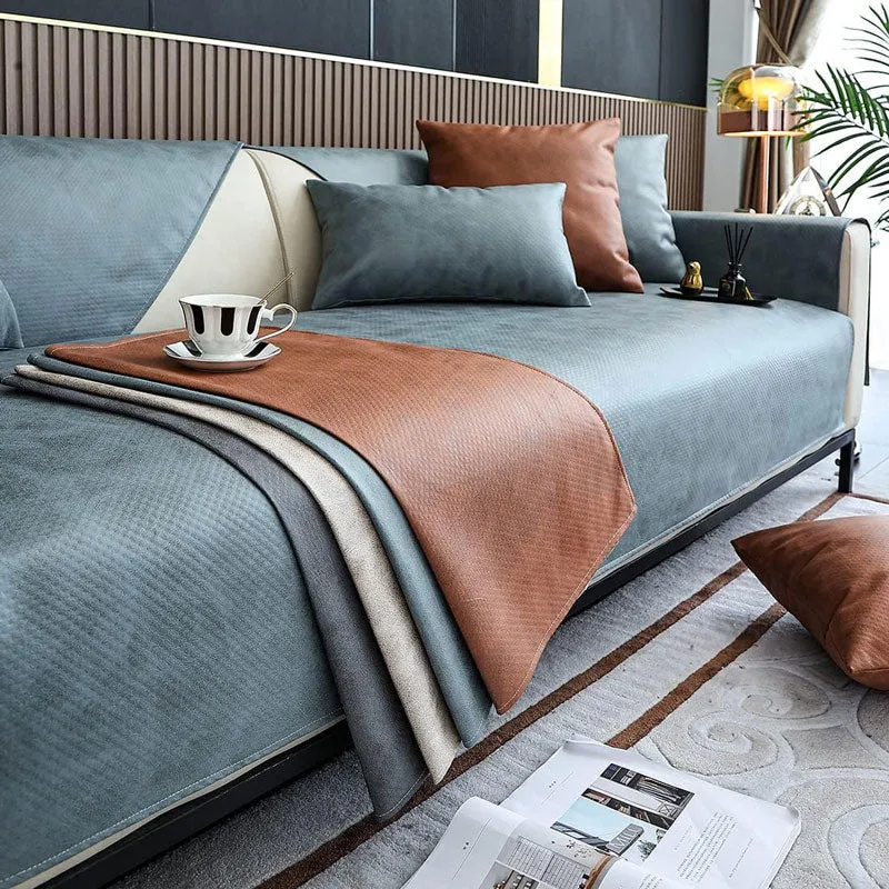 Housse Pour Assise De Canapé En Pu Cuir Bleu Pétrole