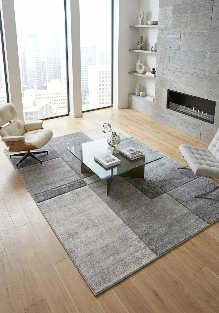 Tappeto Moderno Timelapse Grigio