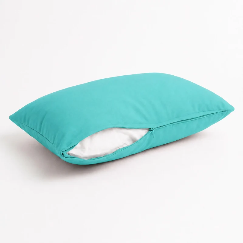 Lot de 2 Coussins d'Appoint 60x35 Bleu Caraïbes - Déco Jardin & Déhoussable