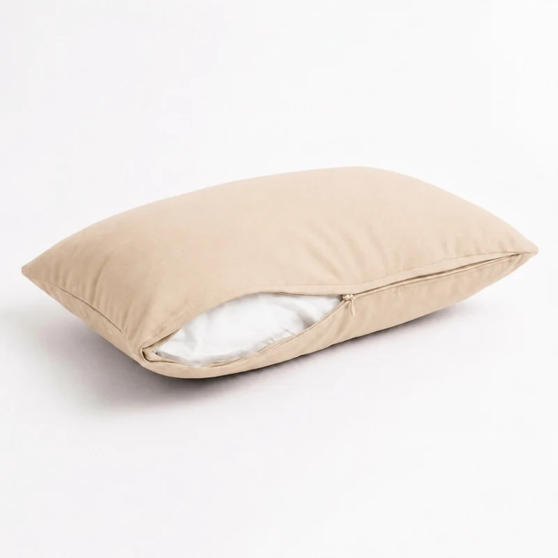 Lot de 2 Coussins d'Appoint 60x35 Beige - Déco Jardin & Déhoussable