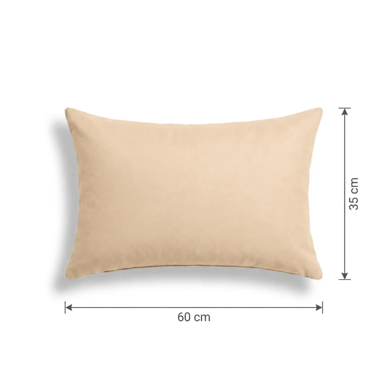 Lot de 2 Coussins d'Appoint 60x35 Beige - Déco Jardin & Déhoussable