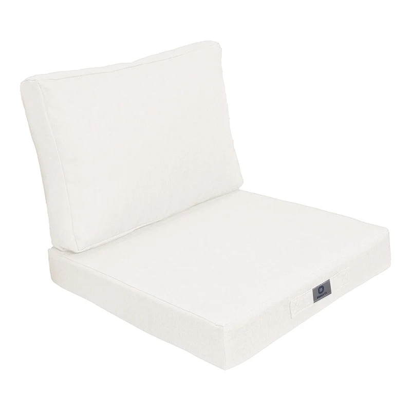 Ensemble Coussins Fauteuil 60x60 Blanc Cassé - Effet Lin & Déhoussable (Assise + Dossier)