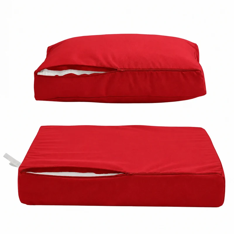 Ensemble Coussins Salon Jardin 50x60 Rouge - Largeur 60cm (Assise + Dossier)