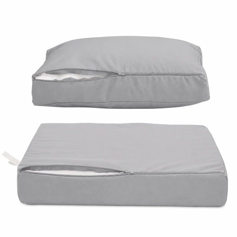 Ensemble Coussins Salon Jardin 50x60 Gris Galet - Largeur 60cm (Assise + Dossier)