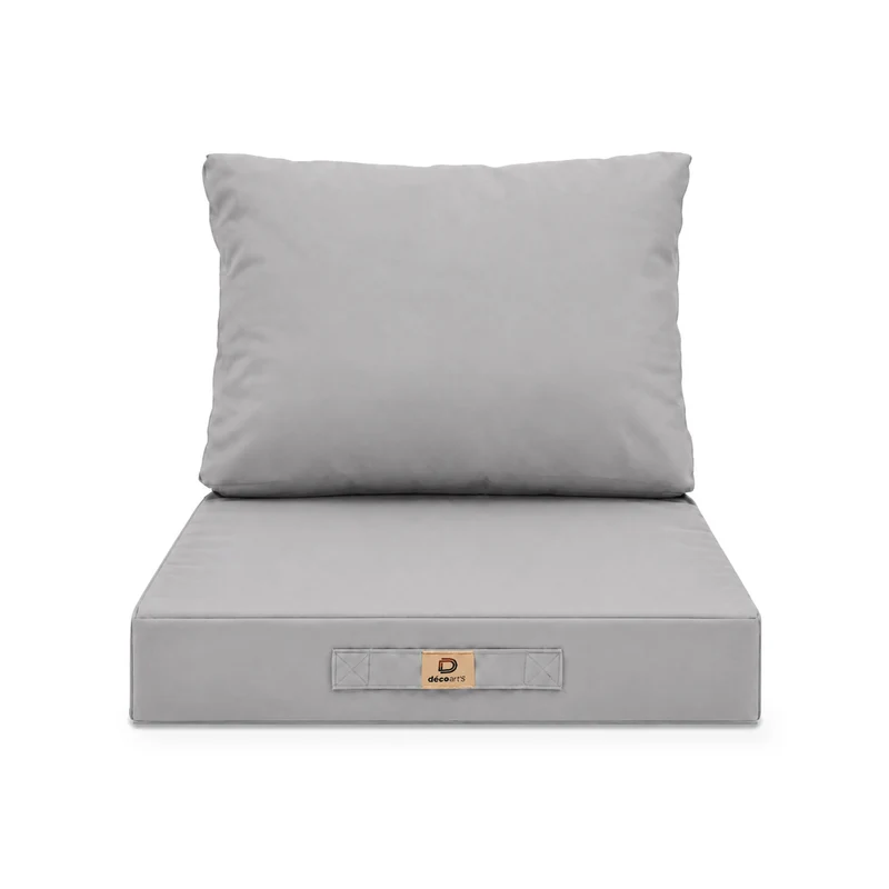 Ensemble Coussins Salon Jardin 50x60 Gris Galet - Largeur 60cm (Assise + Dossier)